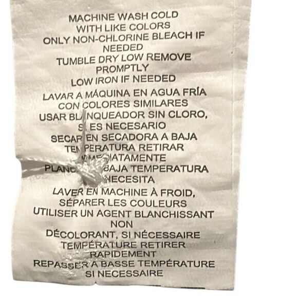 Thread & Supply Blue Star Print Button-up Chambray Frayed Hem Shirt Ladies Large - Picture 9 of 11